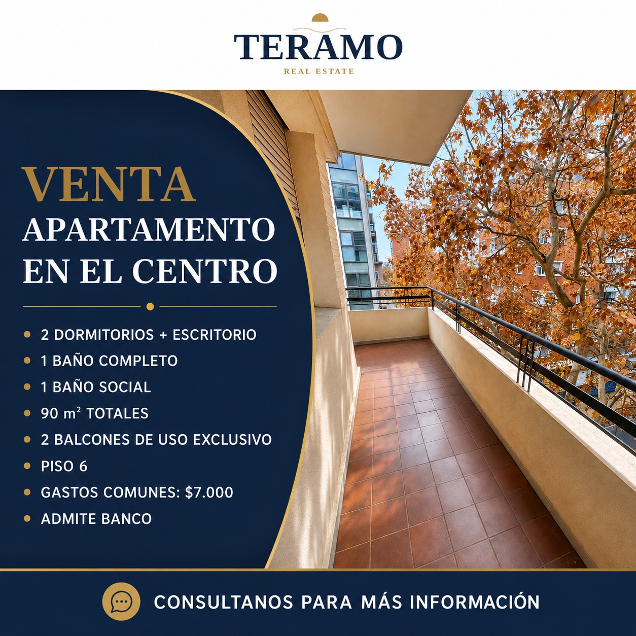 Apartamento 2 dorm. en Centro