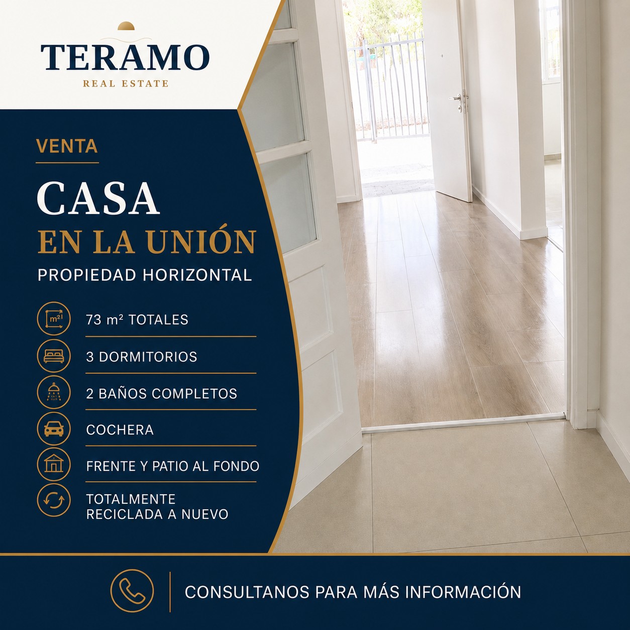 Casa 3 dorm. en Unión