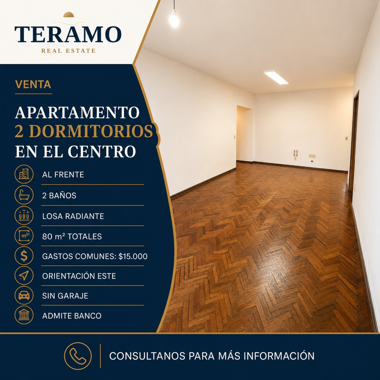 Apartamento 2 dorm. en Centro