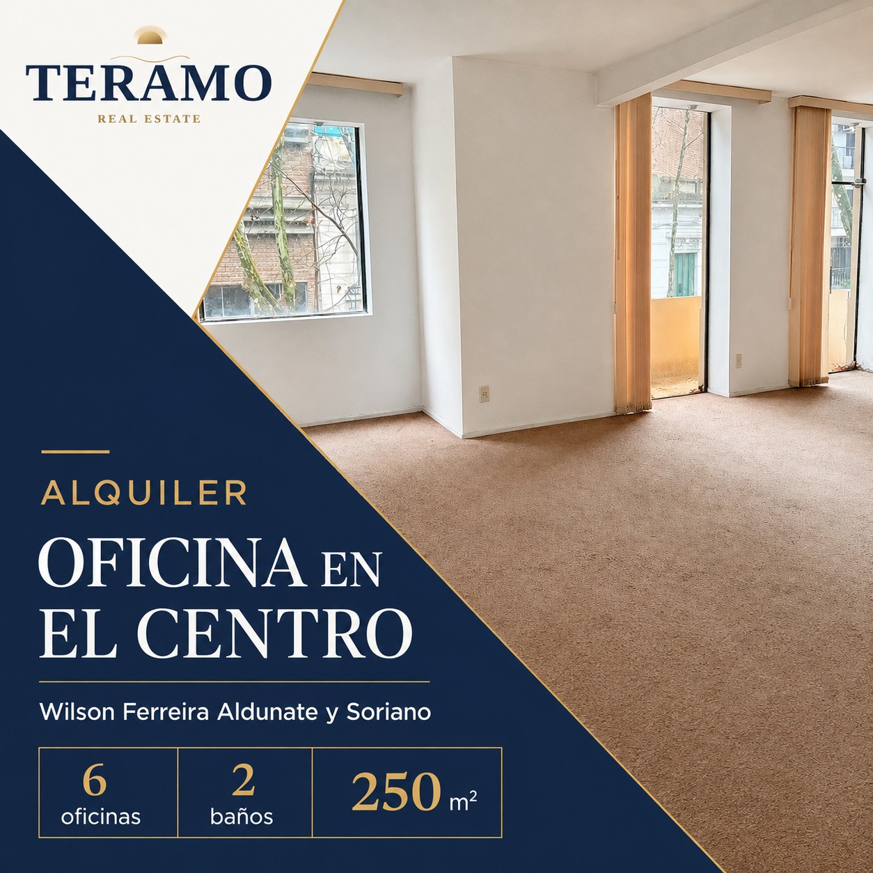 Oficina 6 dorm. en Centro