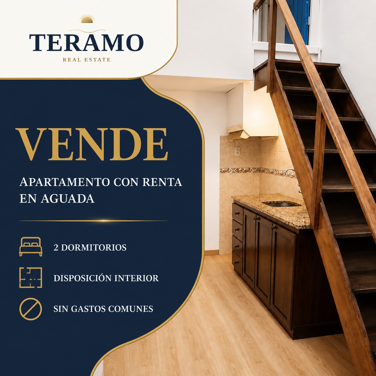 Apartamento 2 dorm. en Aguada