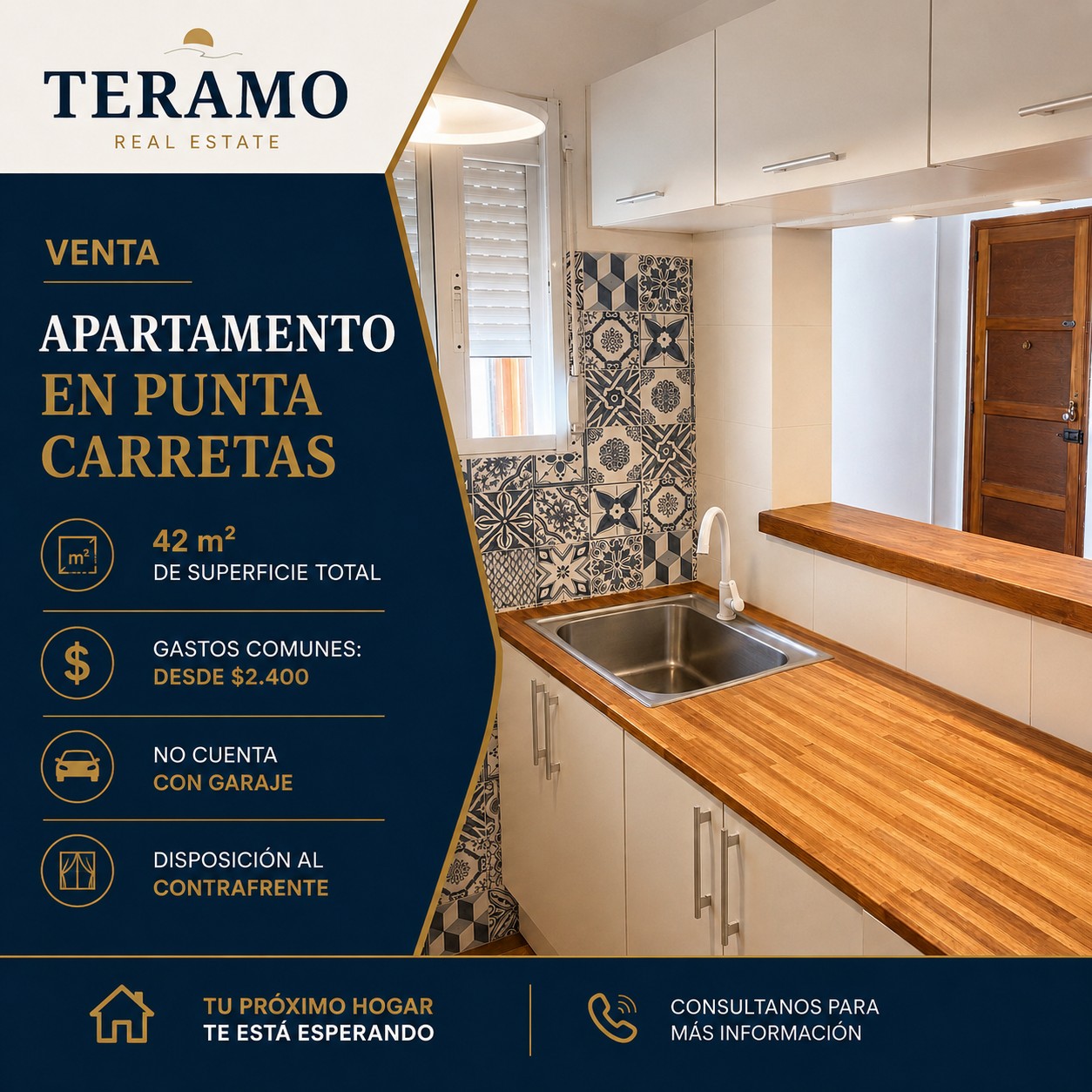 Apartamento 1 dorm. en Punta Carretas