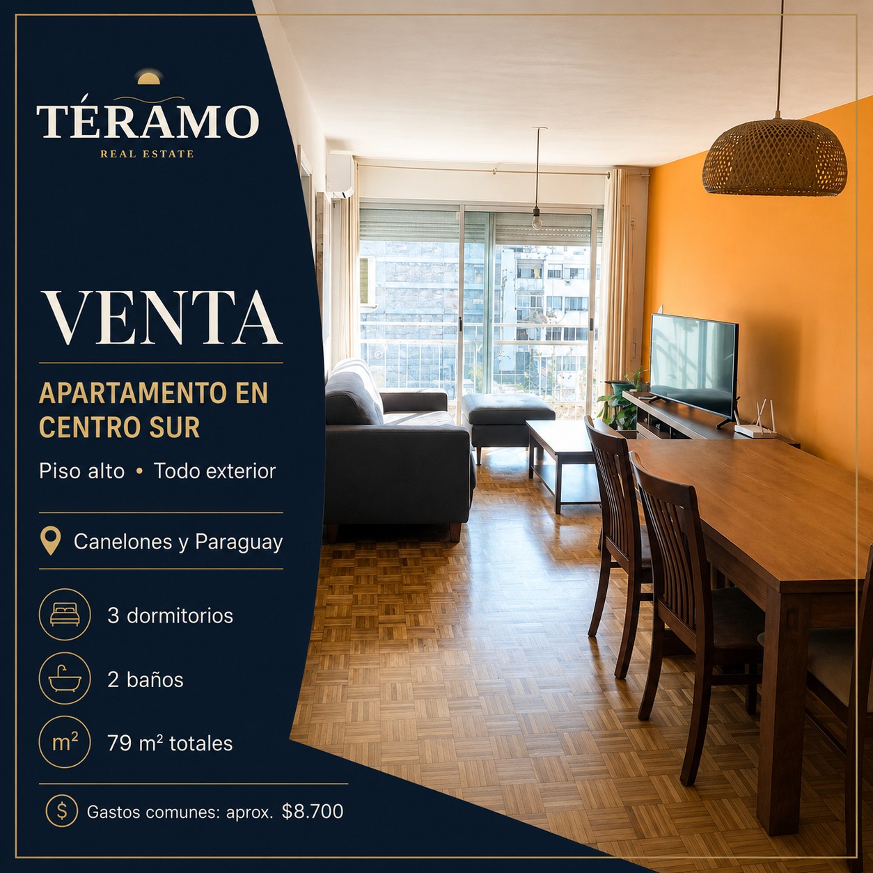 Apartamento 3 dorm. en Centro