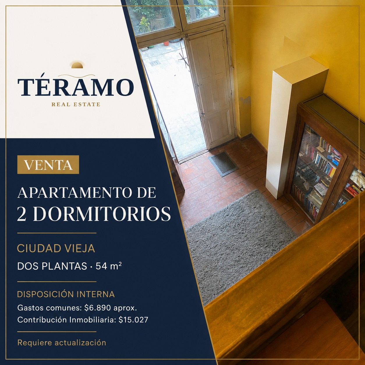 Apartamento 2 dorm. en Ciudad Vieja