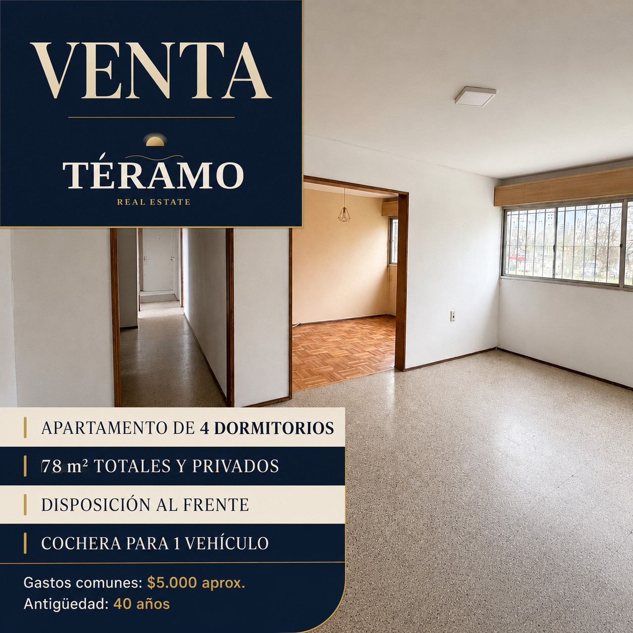 Apartamento 4 dorm. en Malvín Norte