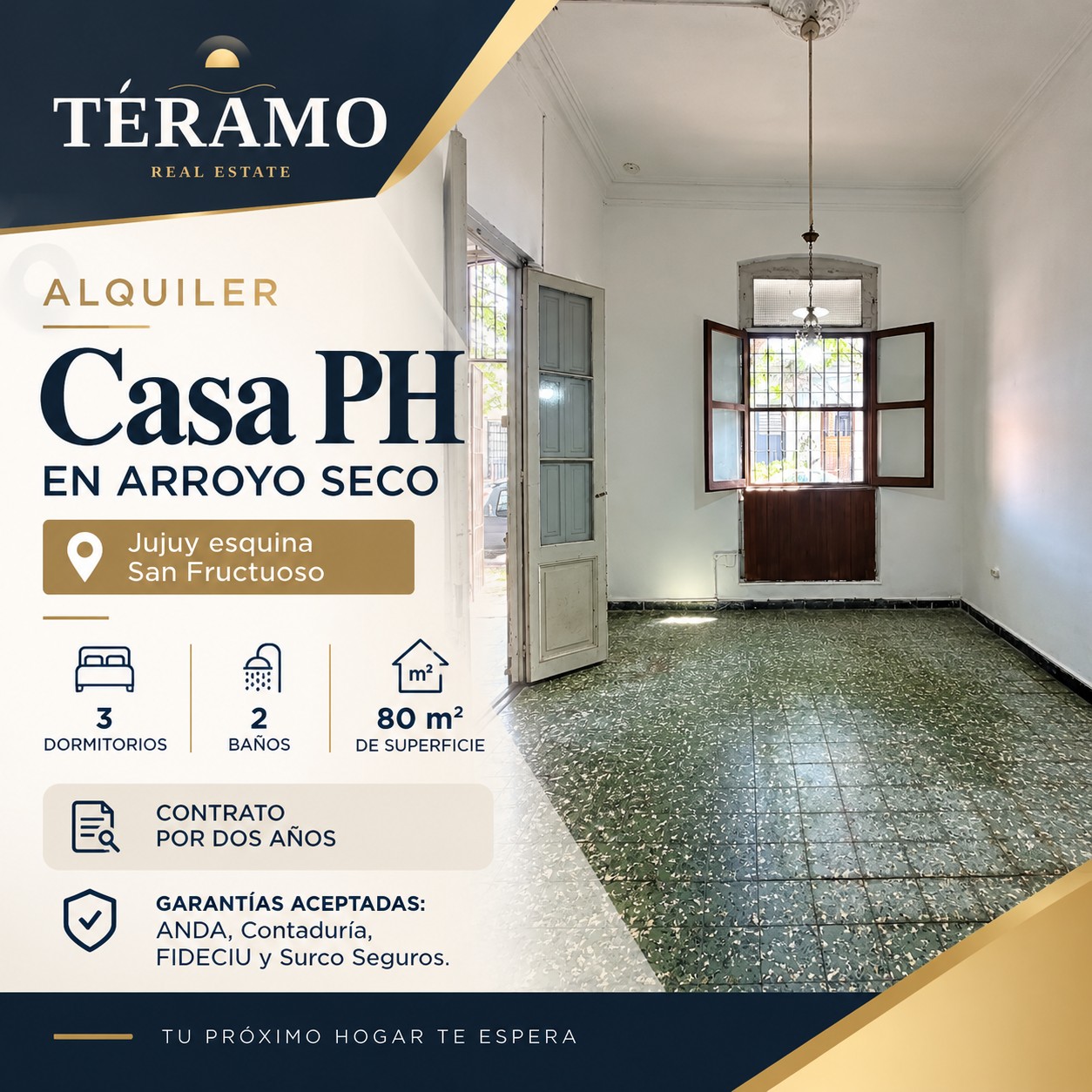 Alquiler de casa en Arroyo Seco · 3 dormitorios en planta baja PH. en Reducto